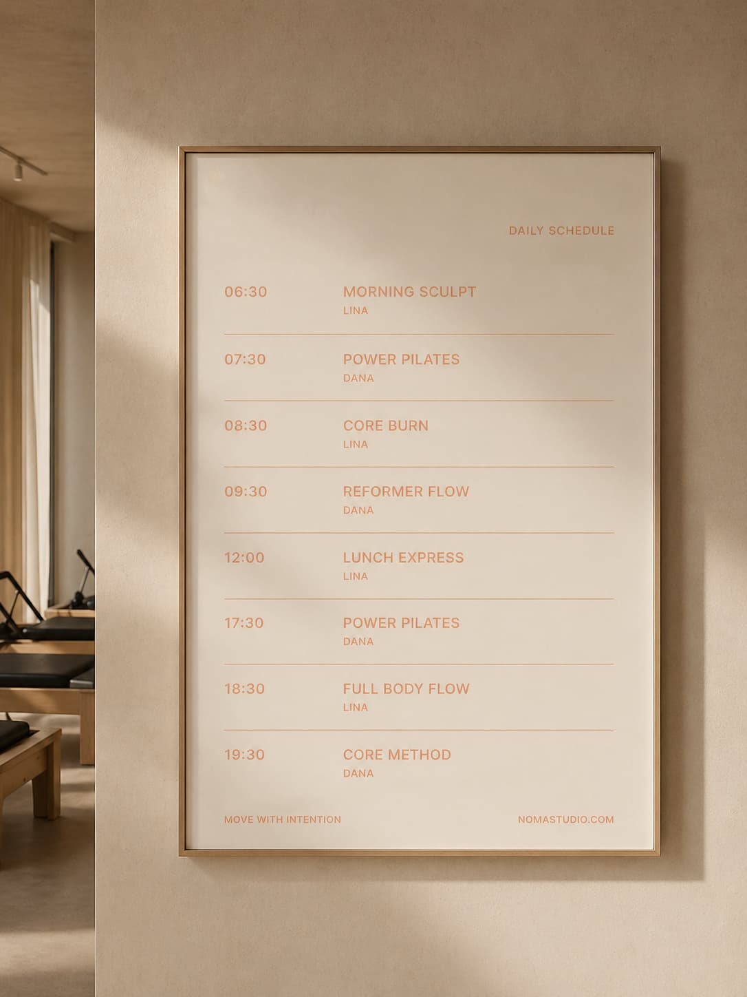 class schedule